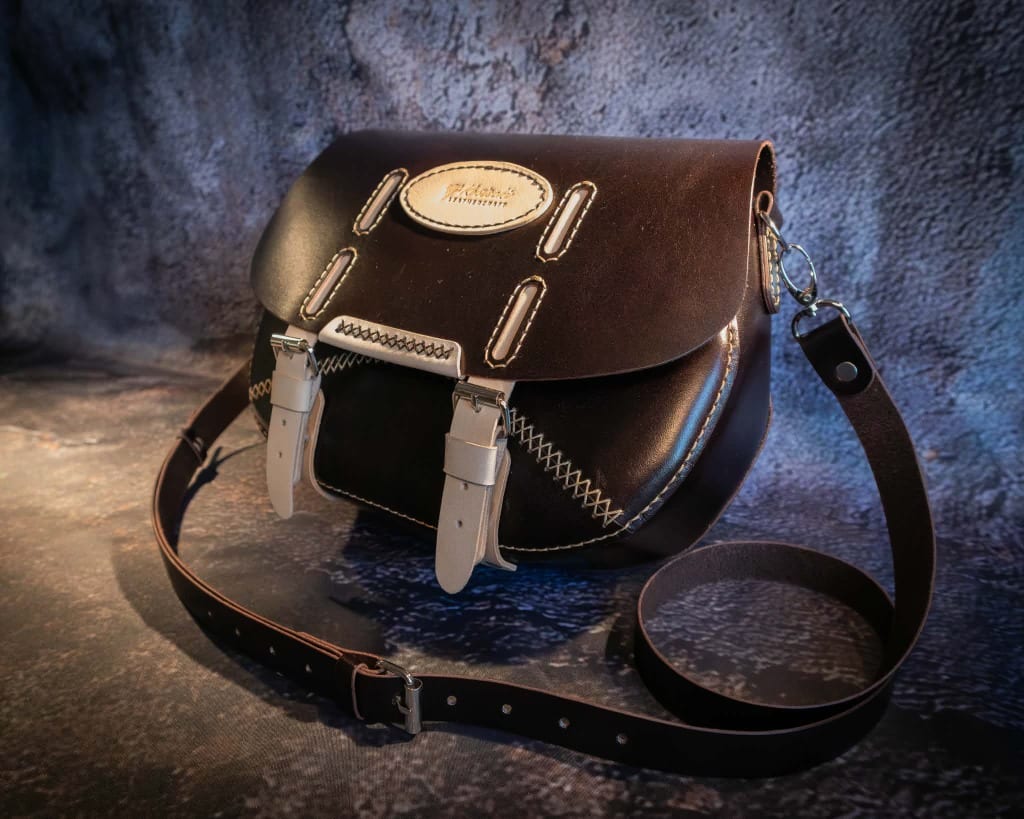 Dark Brown Messenger with Atelier Crest