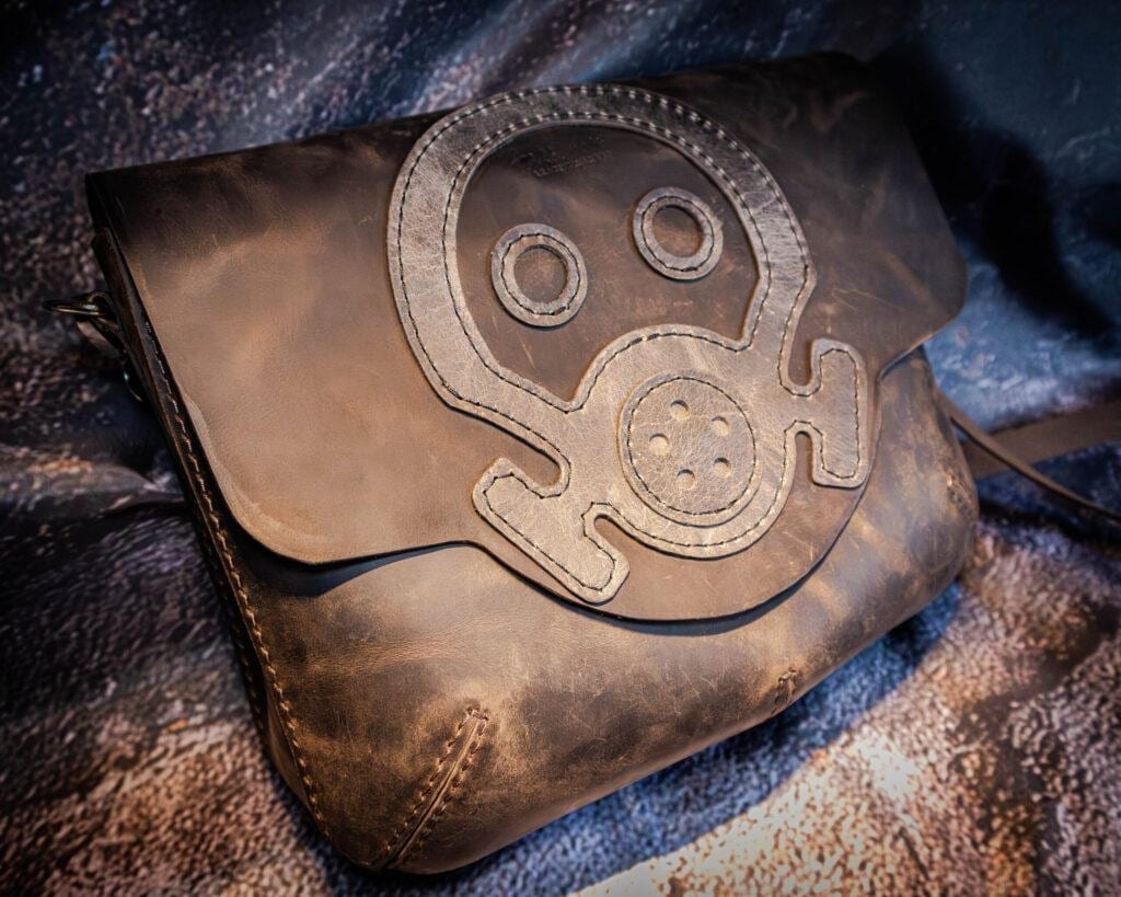 Steampunk Gas Mask Leather Bag