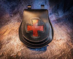 ręcznie szyta saszetka do paska gothic/steampunk/dr Plague